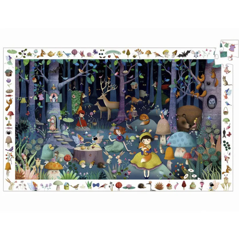 Djeco Observation Puzzle – Enchanted Forest, 100 Pieces