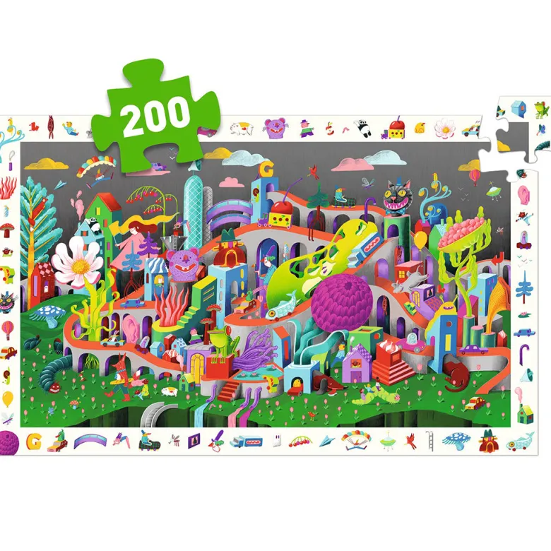 Djeco Observation Puzzle, The Wacky City – 200 Pieces