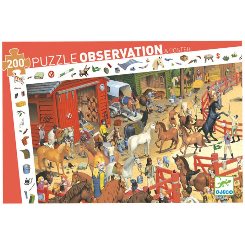 Djeco Observation Puzzle – Horses, 200 Pieces