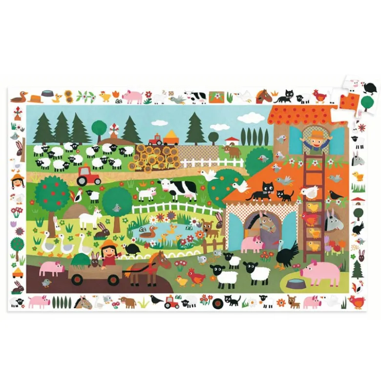 Djeco Observation Puzzle, Farm – 35 Pieces