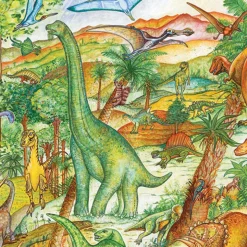 Djeco Puzzle, Dinosaur - 100 Pieces + Book