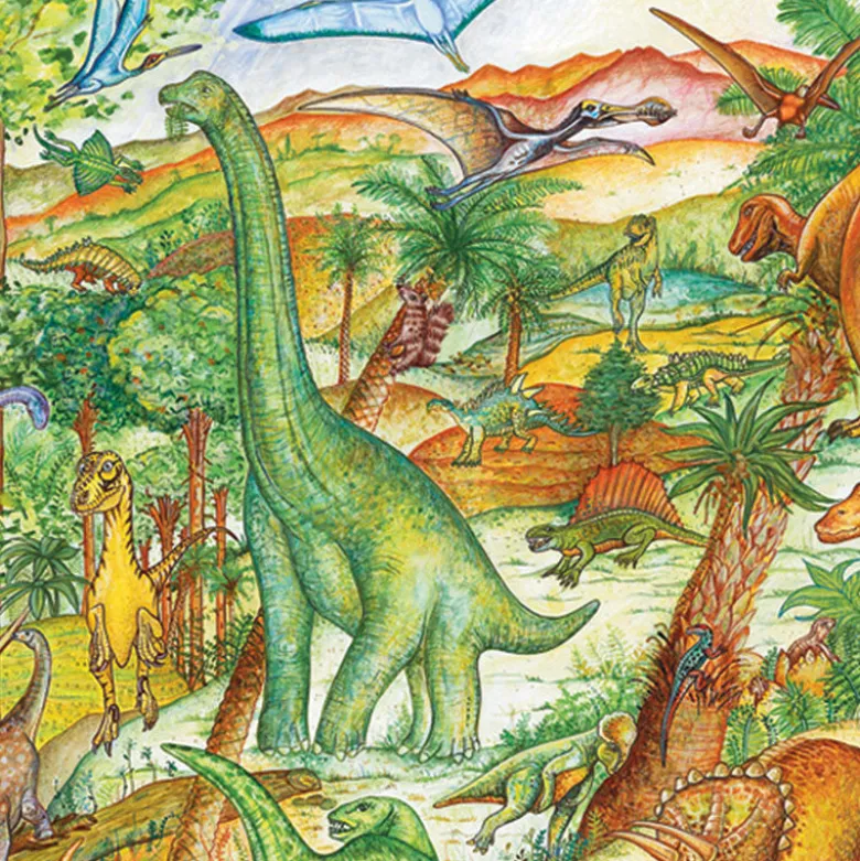 Djeco Puzzle, Dinosaur - 100 Pieces + Book