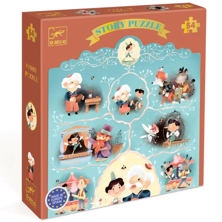 Djeco Puzzle, Story Puzzle, Pinocchio - 54 Pieces
