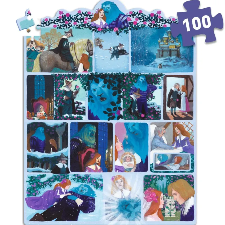 Djeco Puzzle, Story Puzzle, Beauty and the Beast - 100 Pieces