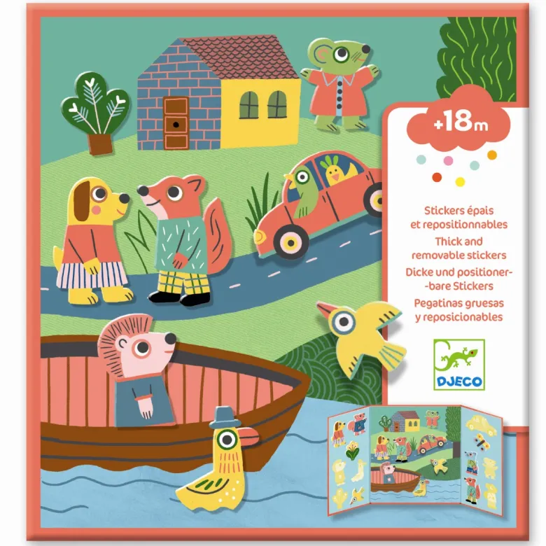 Djeco Reusable Stickers, Animals
