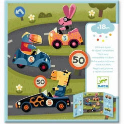 Djeco Reusable Stickers, Cars