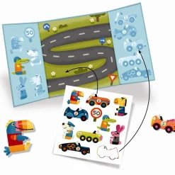 Djeco Reusable Stickers, Cars