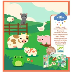 Djeco Reusable Stickers, Farm