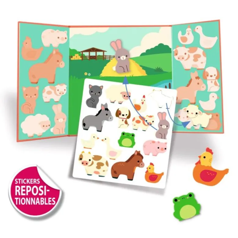 Djeco Reusable Stickers, Farm