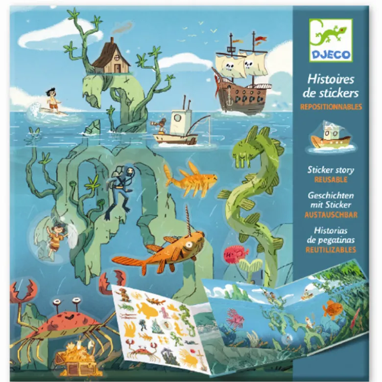 Djeco Reusable Stickers, Sea