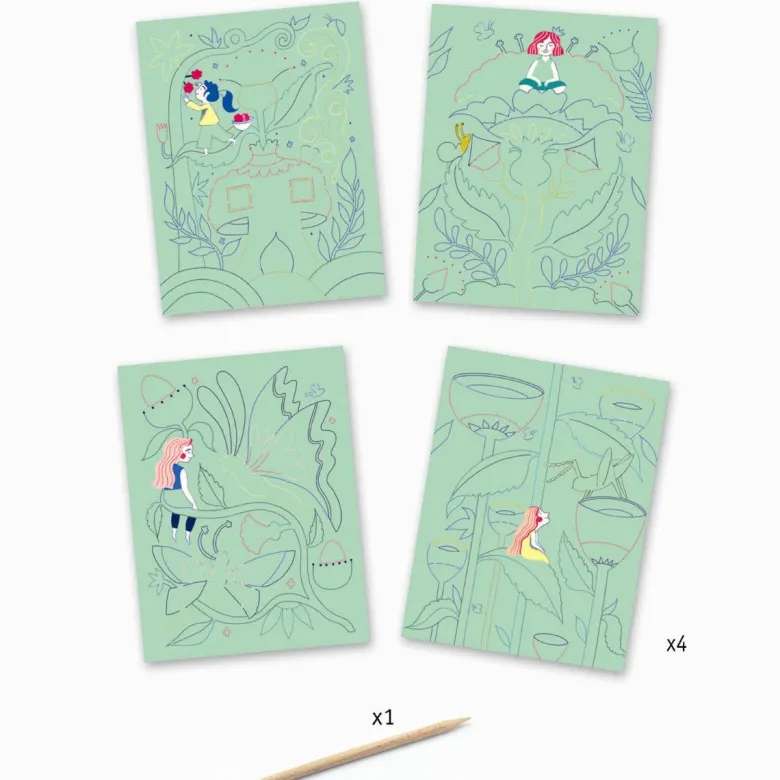 Djeco Scratch Cards, Fantasy Garden