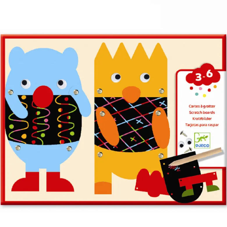 Djeco Scratch Cards, Little Monsters