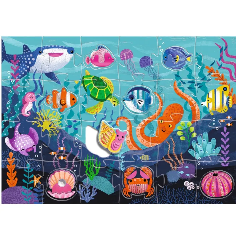 Djeco Sensory Puzzle, Sea - 24+8 Pieces