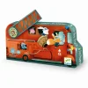Djeco Silhouette Puzzle, Fire Truck - 16 Pieces