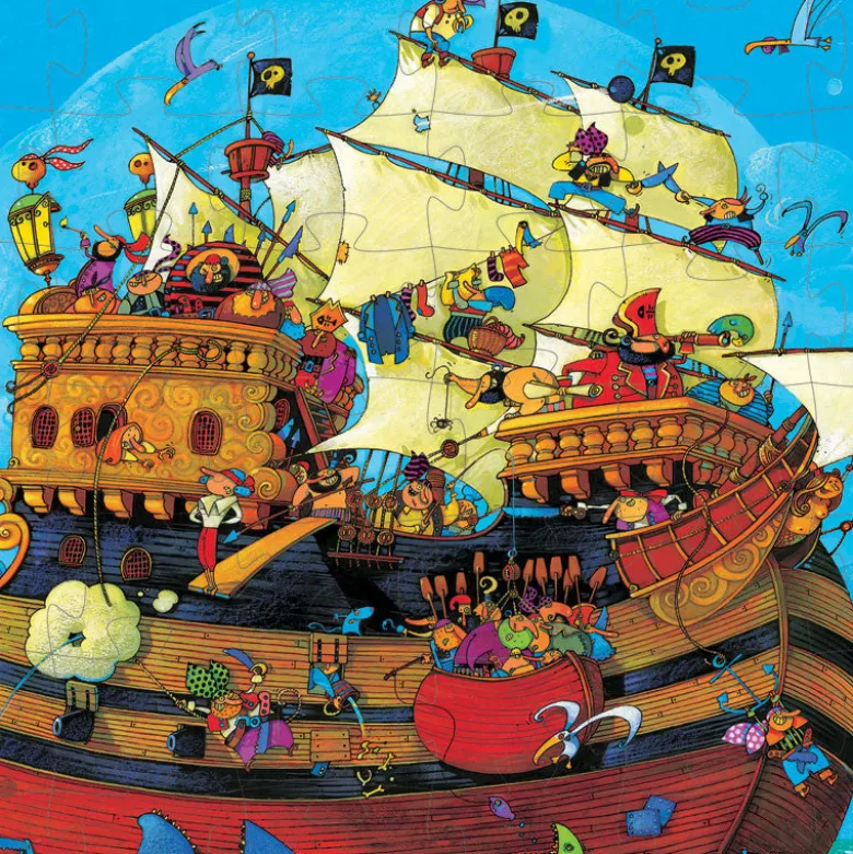 Djeco Silhouette Puzzle, Pirate Ship - 54 Pieces