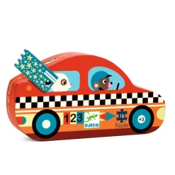Djeco Silhouette Puzzle, Race Car - 16 Pieces