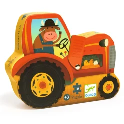 Djeco Silhouette Puzzle, Tractor - 16 Pieces