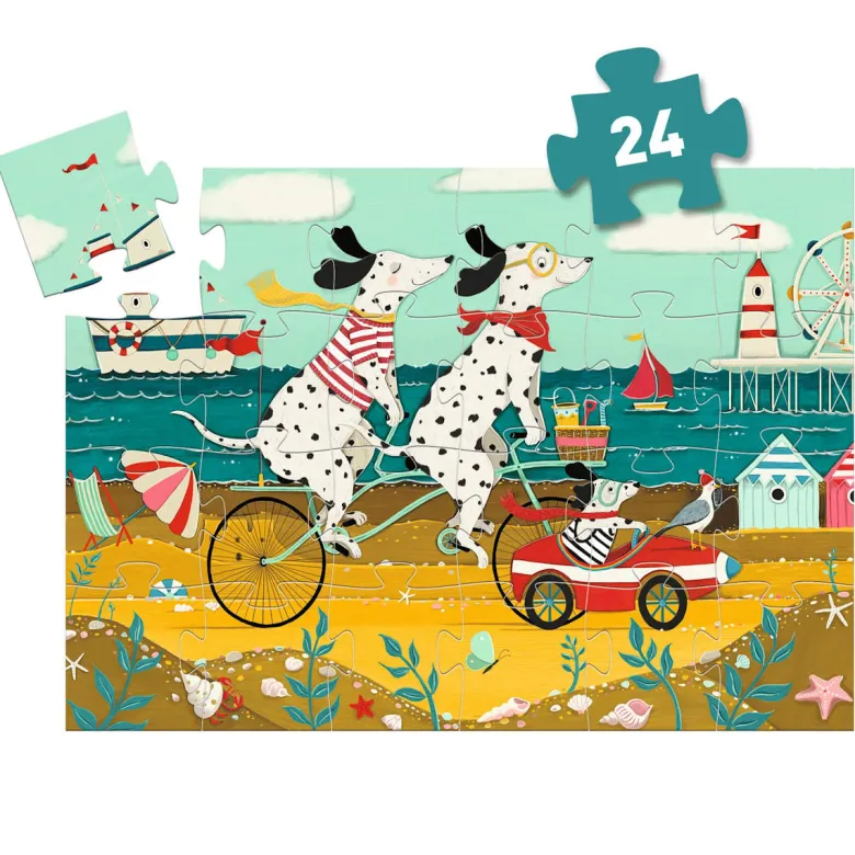 Djeco Silhouette Puzzle, The Dalmatian Ollie - 24 Pieces
