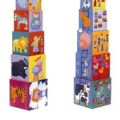 Djeco Stacking Cubes, Stigen
