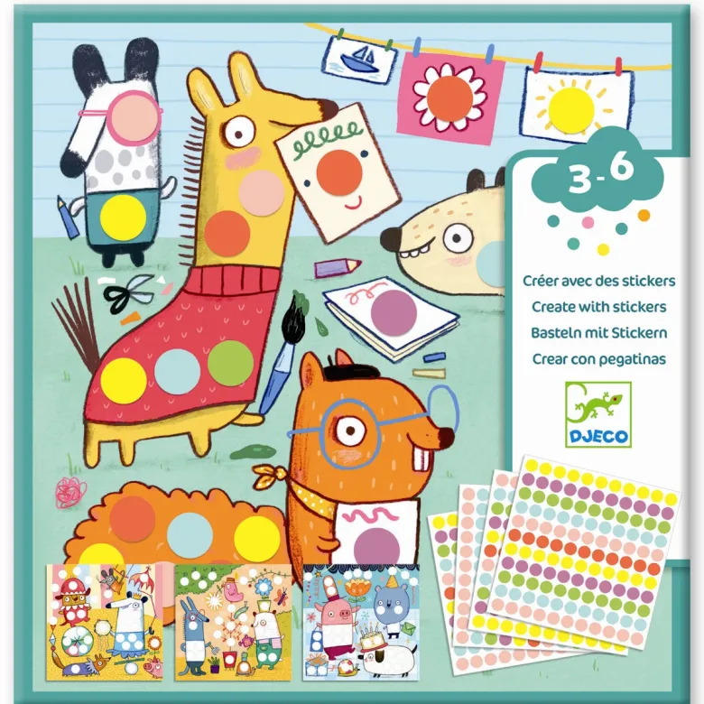Djeco Stickers, Colored Dots