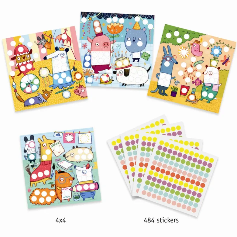 Djeco Stickers, Colored Dots
