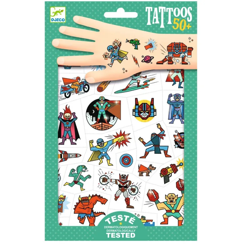 Djeco Tattoos, Villains versus Heroes