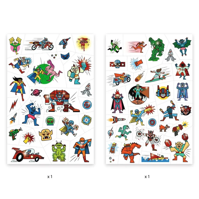 Djeco Tattoos, Villains versus Heroes