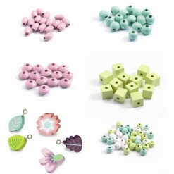 Djeco Wooden Beads, Flowers