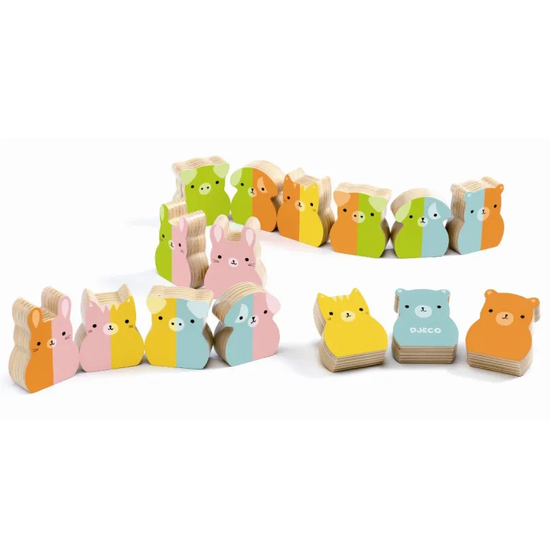 Djeco Wooden Educational Game, Domino Tiny-Up