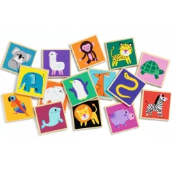 Djeco Wooden Memory Game, Wild Animals