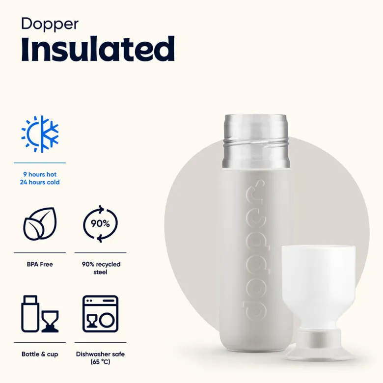 Dopper Insulated Thermos Bottle, 350 ml - Gentle Grey