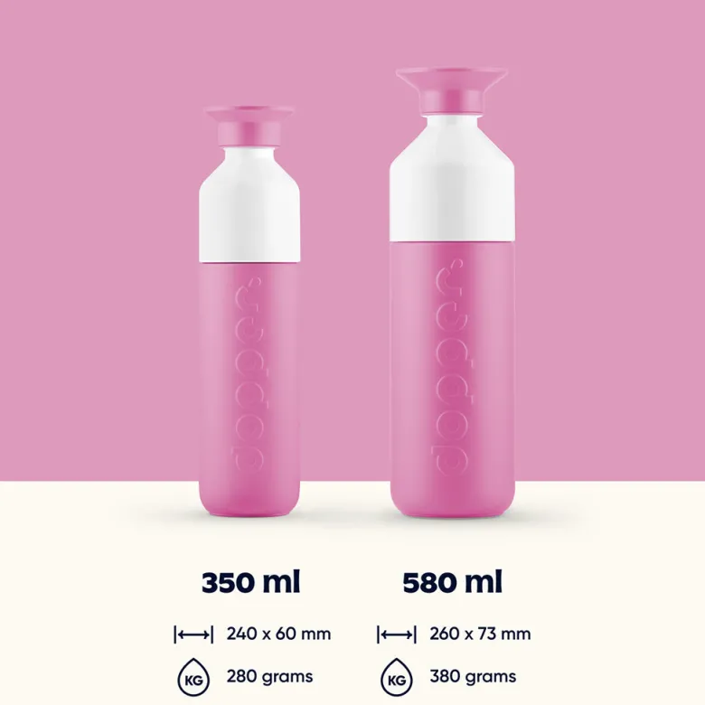 Dopper Insulated Thermos Bottle, 350 ml - Pelican Pink