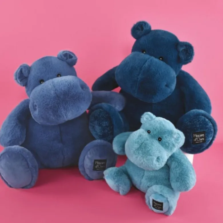 Doudou et Compagnie Flodheste Plush Toy, HIP'BLUE Blue – 40 cm