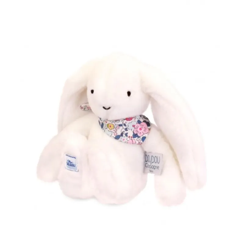 Doudou et Compagnie Flower Bunny, White - 25 cm