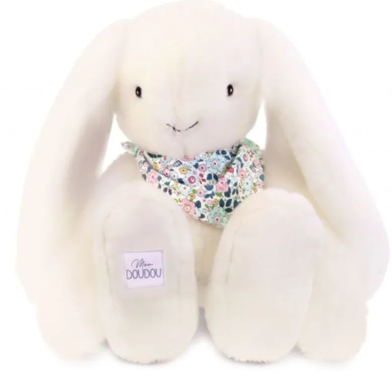 Doudou et Compagnie Flower Bunny, White - 50 cm