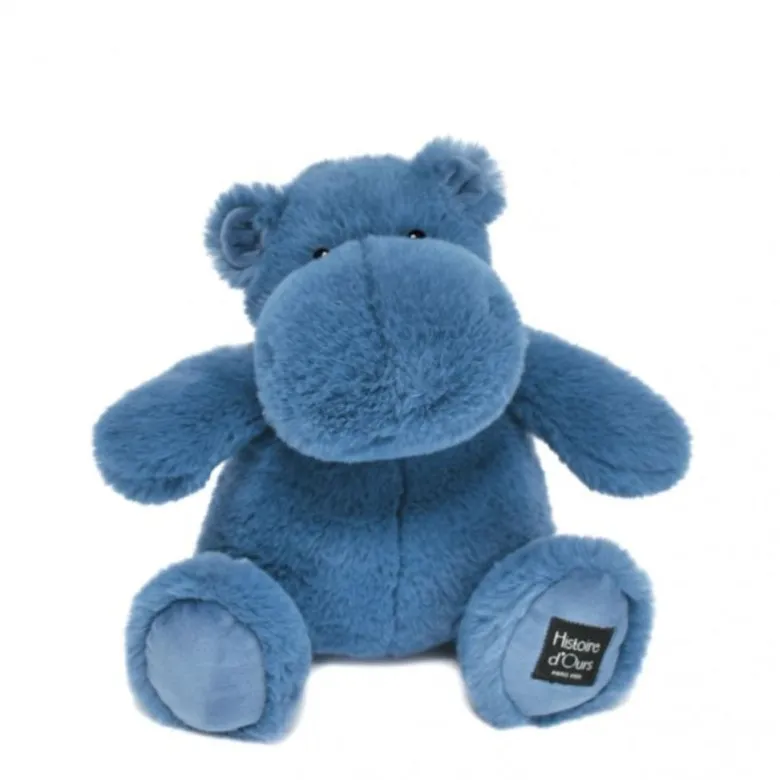 Doudou et Compagnie Hippo Plush, HIP'BLUE Blue - 25 cm