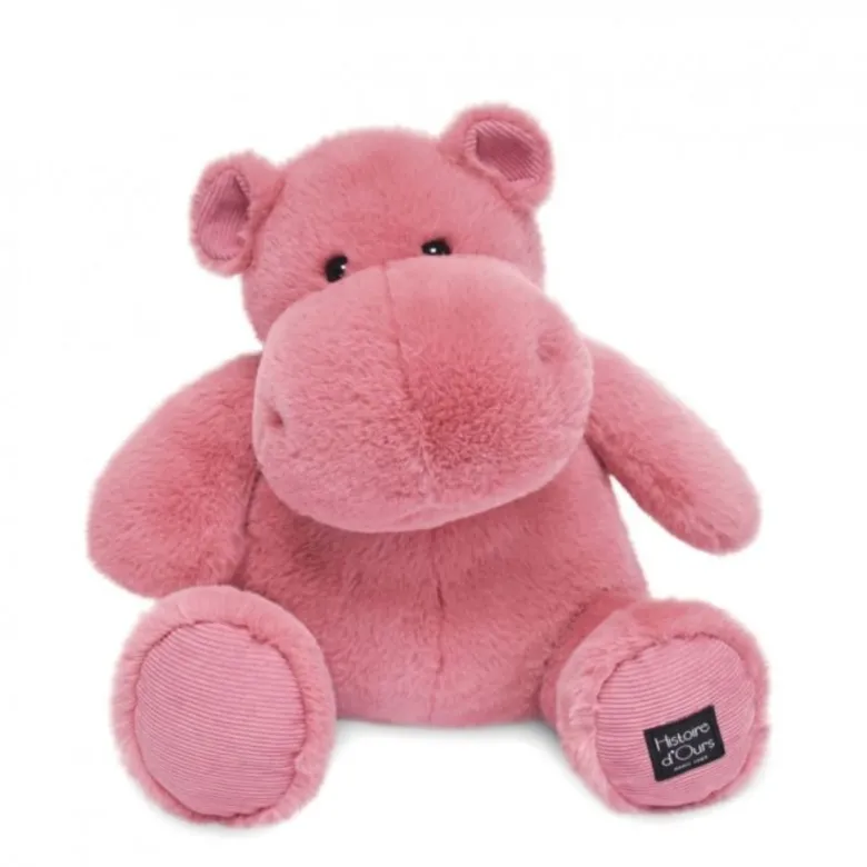 Doudou et Compagnie Hippopotamus Plush Toy, HIP'FUN Pink - 40 cm