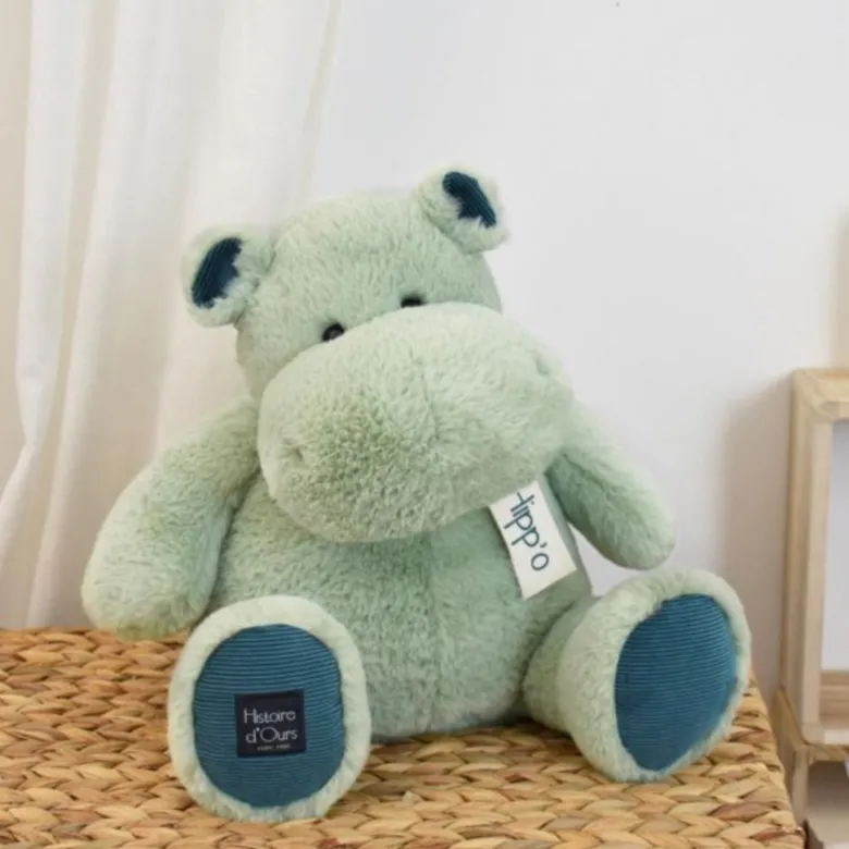 Doudou et Compagnie Hippopotamus Stuffed Animal, Almond - 25 cm