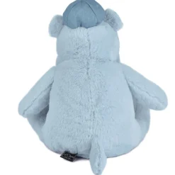 Doudou et Compagnie Plush Hippopotamus, Blue with Embroidered Patches - 38 cm