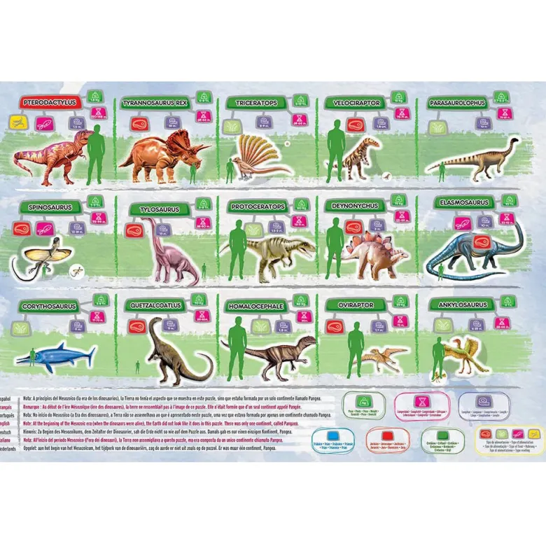 Educa Puzzle, Dinosaurs World Map - 150 Pieces