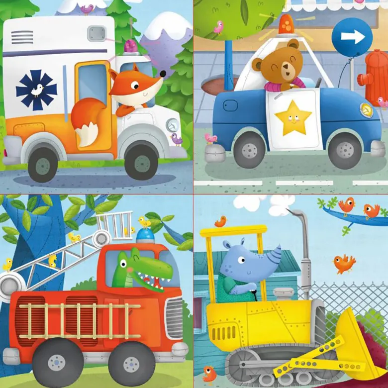 Educa Puzzle Set, 4 Puzzles, Rescue Patrol - 6, 9, 12, and 16 Pieces
