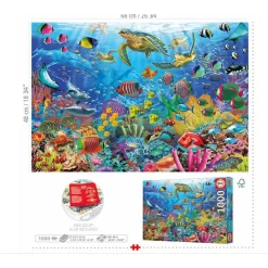 Educa Puzzle with 1000 Pieces - Tropical Fantasy Turtles