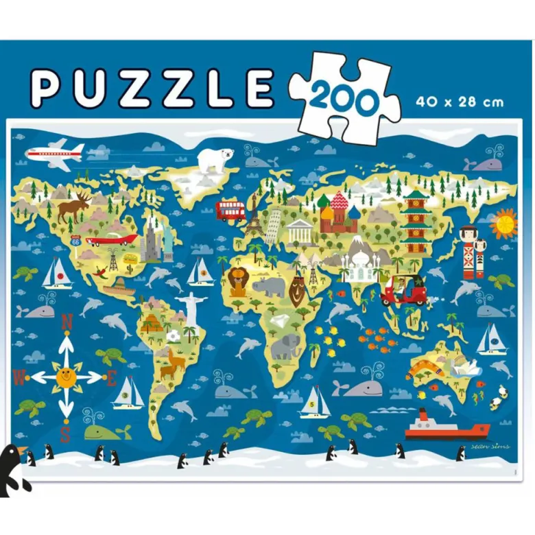 Educa Puzzle, World Map - 200 Pieces