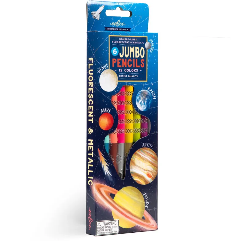 eeBoo - 6 Jumbo Colored Pencils - Our Planets Special Edition