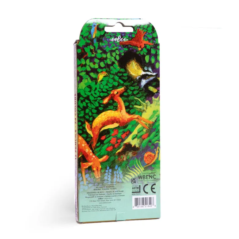 eeBoo 12 Double-Ended Colored Pencils, Neon Metallic - Unicorn