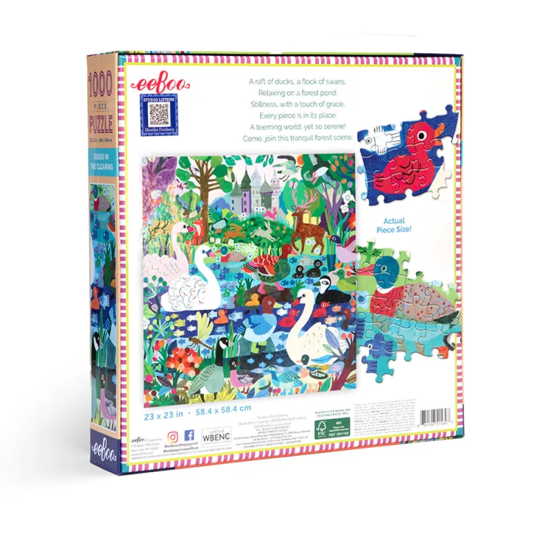 eeBoo 1000 Piece Puzzle, Ducks in the Clearing
