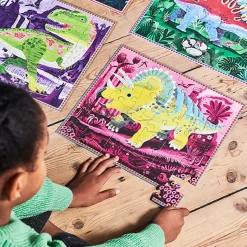 Eeboo 4 Puzzle Set, Dinosaurs, Glow-in-the-Dark – 36 Pieces Each