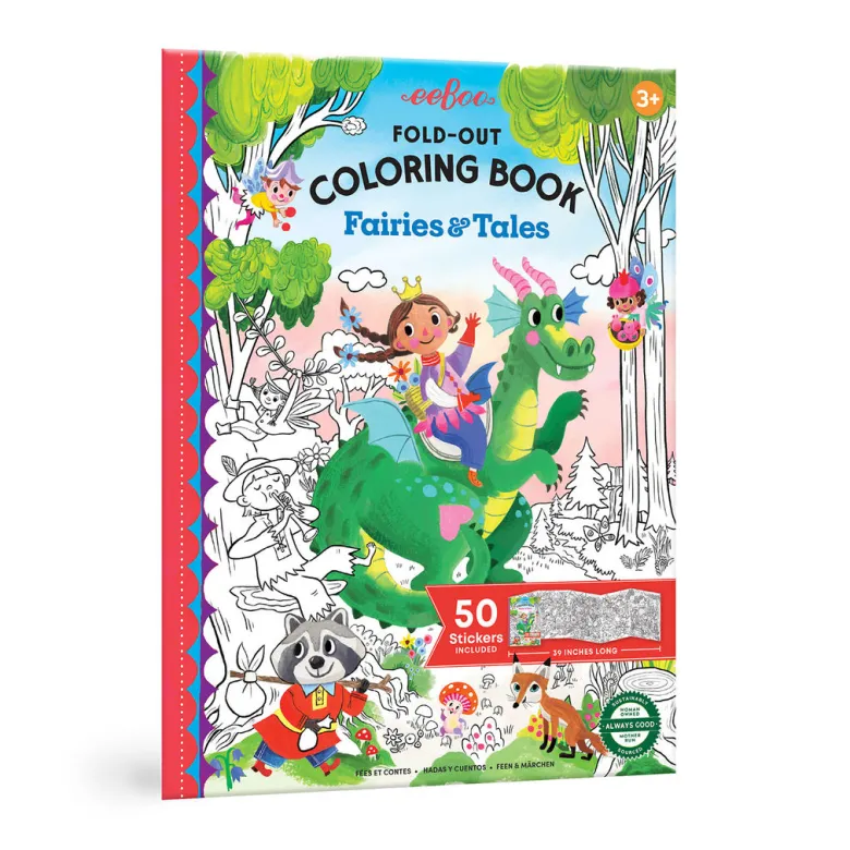 eeBoo Fold-Out Coloring Book: Fairies and Fairy Tales