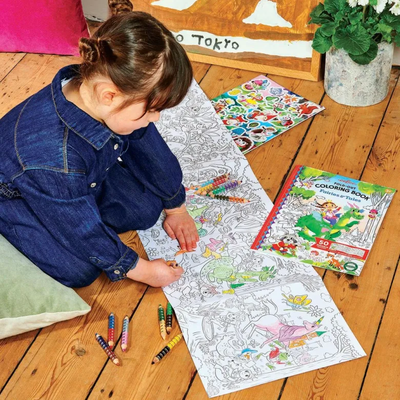 eeBoo Fold-Out Coloring Book: Fairies and Fairy Tales