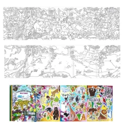 eeBoo Fold-Out Coloring Book, Wild Animals